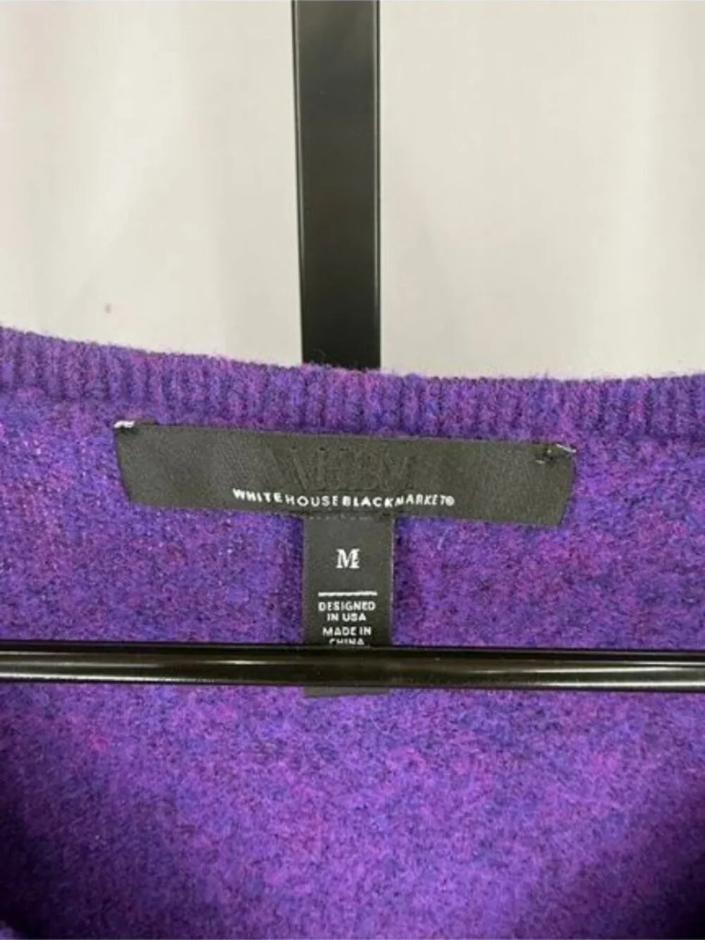 White House Black Market Purple Puff Sleeve Sweater